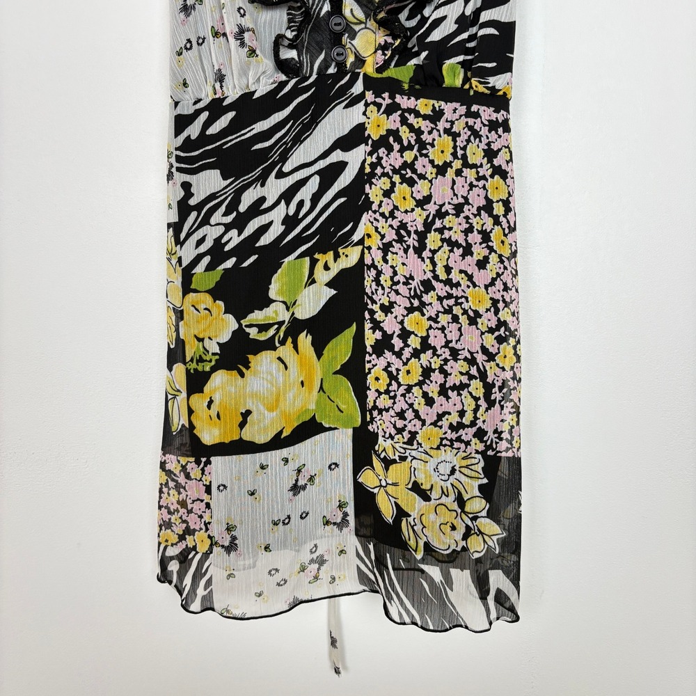 B-Wear Women Y2K Patchwork Floral Babydoll Tank‎ Top Size M Coquette Fairycore - Picture 7 of 12